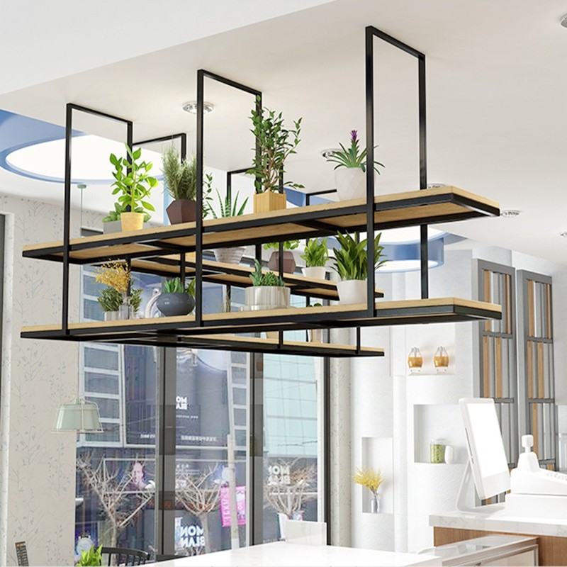 前台悬挂铁艺吊柜吧台酒架置物架吊架实木吊顶一字隔板装饰展示架,住宅家具,搁板/置物架/家用陈列架,淘宝优惠券,粉丝福利购,淘宝优惠卷