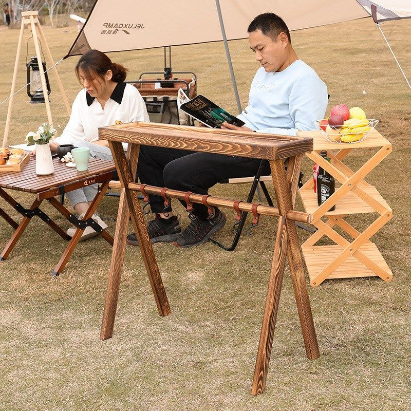 户外多功能露营实木折叠置物架便携创意三脚架阳台桌吧台花架挂架,户外/登山/野营/旅行用品,露营折叠置物架,淘宝优惠券,粉丝福利购,淘宝优惠卷