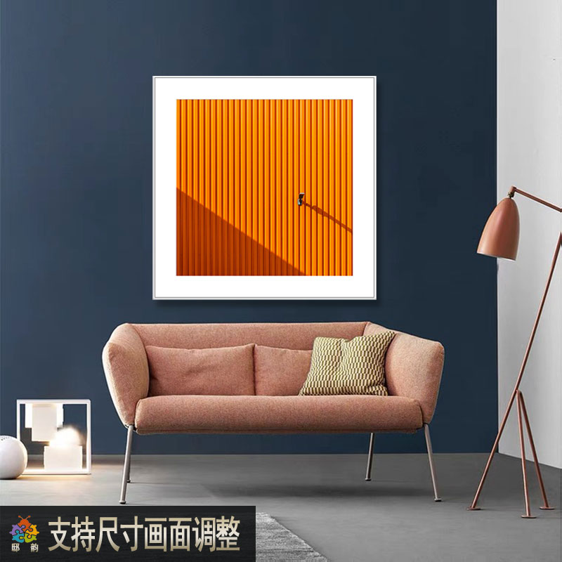 暖居正方形装饰画建筑留白墙画主卧室床头挂画现代轻奢风餐厅壁画图片