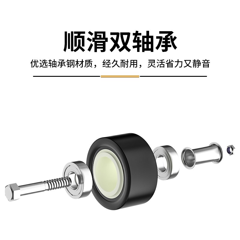 橡胶实心轮子可加厚移动底座静音万向轮重型平板车手推车脚转向轮