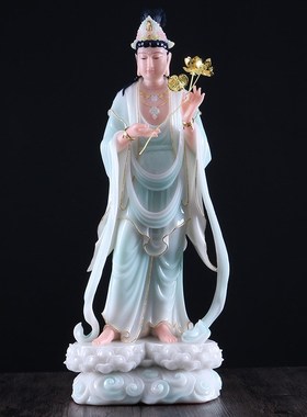 观世音大势至菩萨阿弥陀佛像汉白玉西方三圣神像观音菩萨供奉摆件