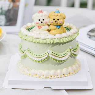 代可可脂 情人节巧克力蛋糕装 饰抱抱熊生日摆件情侣爱心形插件