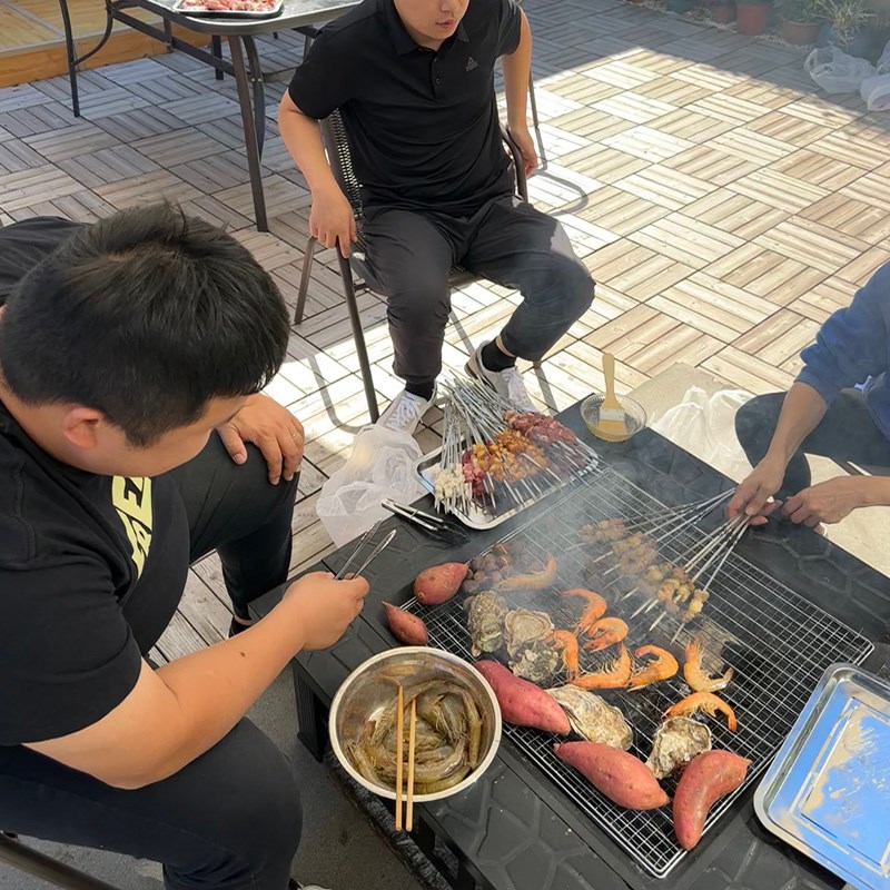 围炉煮茶烤火炉套装多功能烧烤炉户外庭院民宿冬季取暖铁艺火塘桌