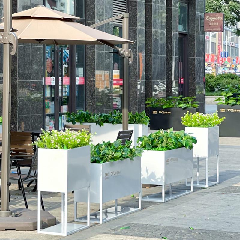 户外铁艺花箱咖啡店餐厅外摆花架落地隔断围栏广场商业街户外花坛