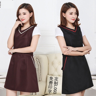 理发师工作服不沾发衣服男潮流美甲围裙时尚餐厅美发店烫染技