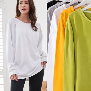 内搭打底衫 纯棉哺乳上衣春秋外穿宽松外出时尚 款 秋季 喂奶t恤 长袖