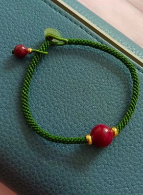 补火补木手链 手工编织 绳子直径3毫米