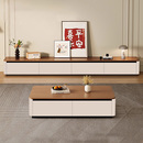 实木电视机柜茶几组合客厅家用2025新款 小户型落地收纳储物柜一体