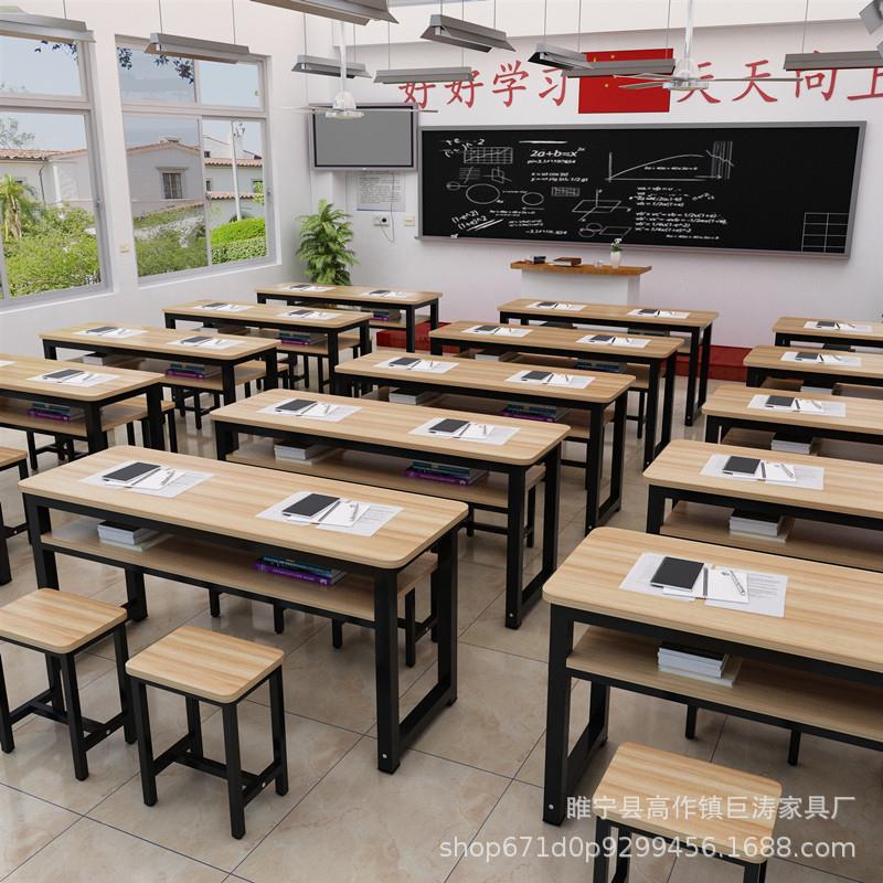 辅课桌椅长培训桌条桌单双习人教室书法桌小010学生补班导培训班图片