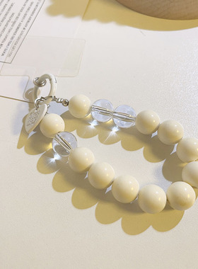 简约耐脏珠珠手环通用手机钥匙扣