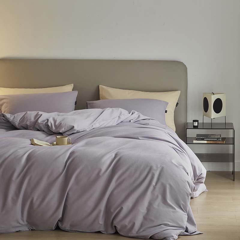 秋冬新款纯棉100支素色磨毛四件套A类全棉纯色床笠被套床单三件套