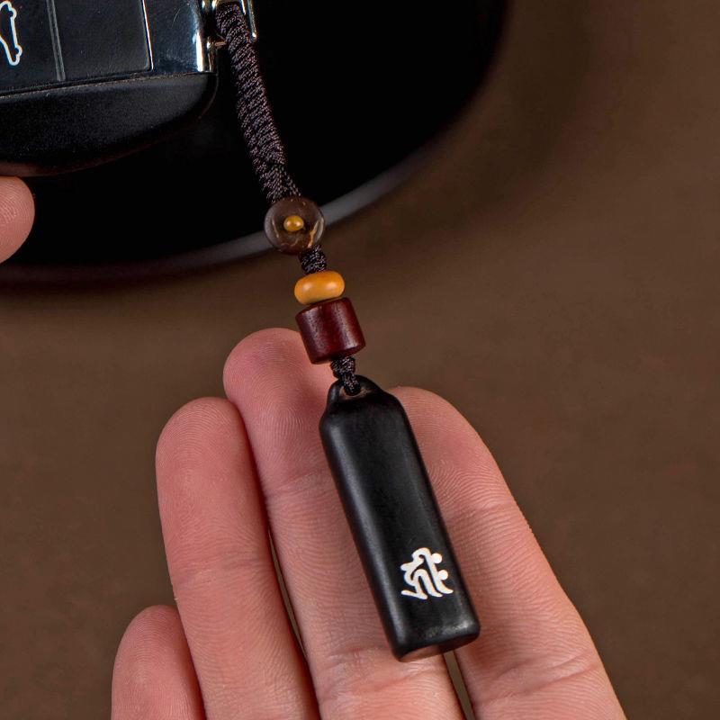 紫檀木汽车钥匙扣挂件创意12生肖本命佛平安男士女手工挂坠链绳饰