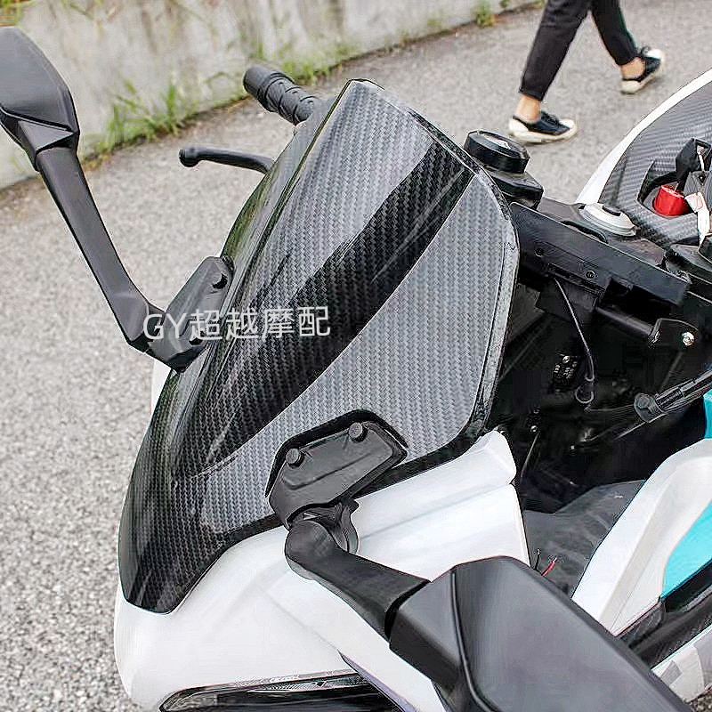 新品春风250SR改装竞技风挡加高黑色前挡风配件定风翼透明