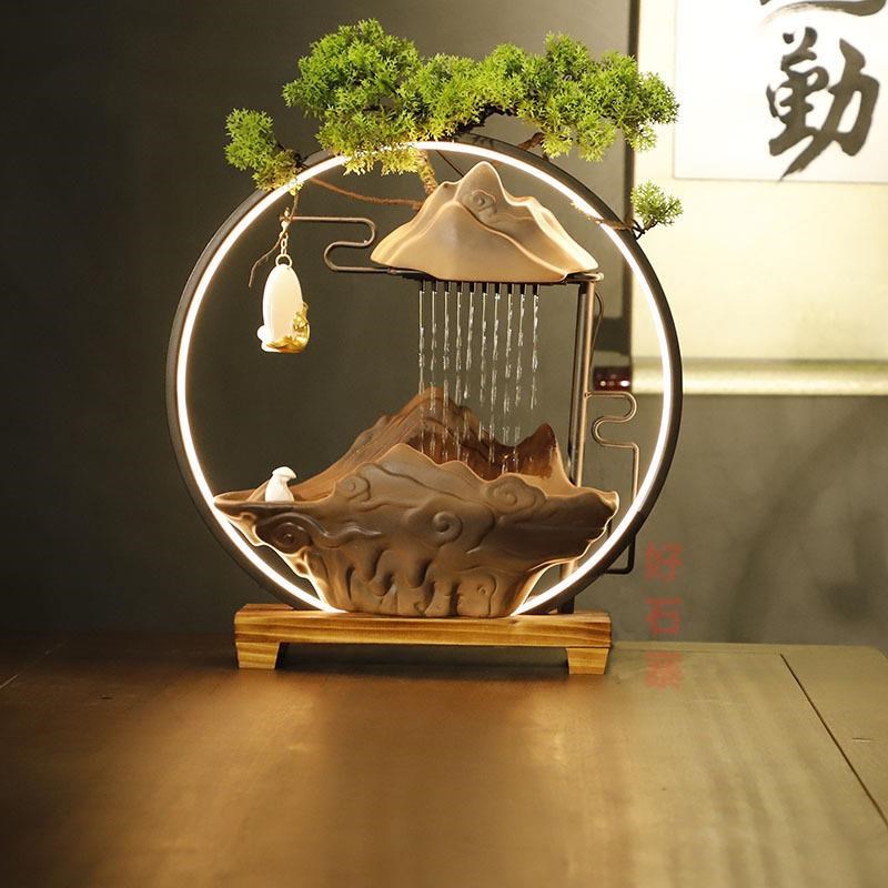 流水招财生财摆件创意喷泉家居客厅办公室桌面乔迁新居开业送礼品