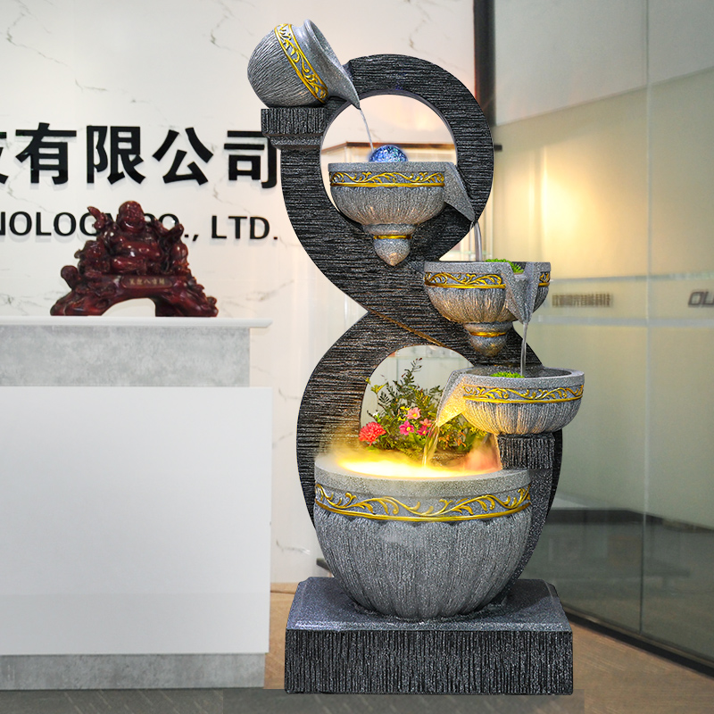 欧式流水摆件循环水生财客厅办公室鱼缸水缸造景庭院花园喷泉景观