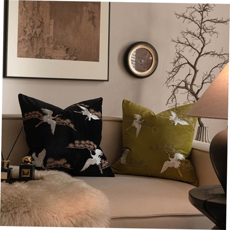 中古风沙发抱枕靠垫套刺绣复古新中式靠枕 cushion cover pillow