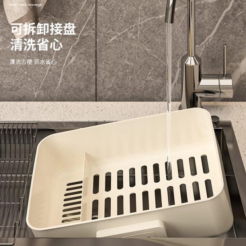 碗碟餐具收纳盒用易清洁带盖防尘碗筷沥水架厨房置地式沥水碗架