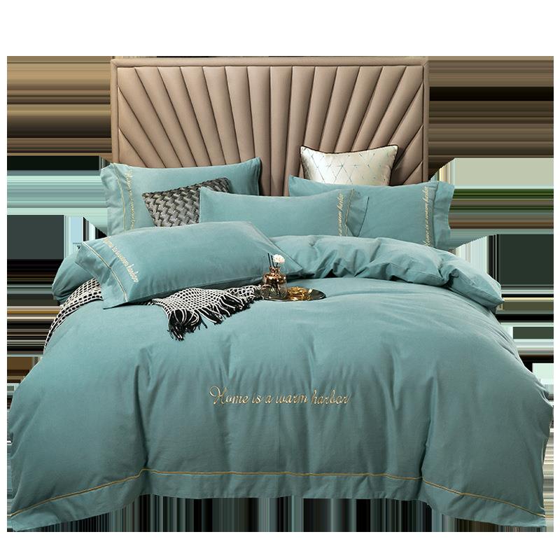 140支秋冬季加厚全棉磨毛四件套纯棉100床单被套轻奢裸睡床上用品