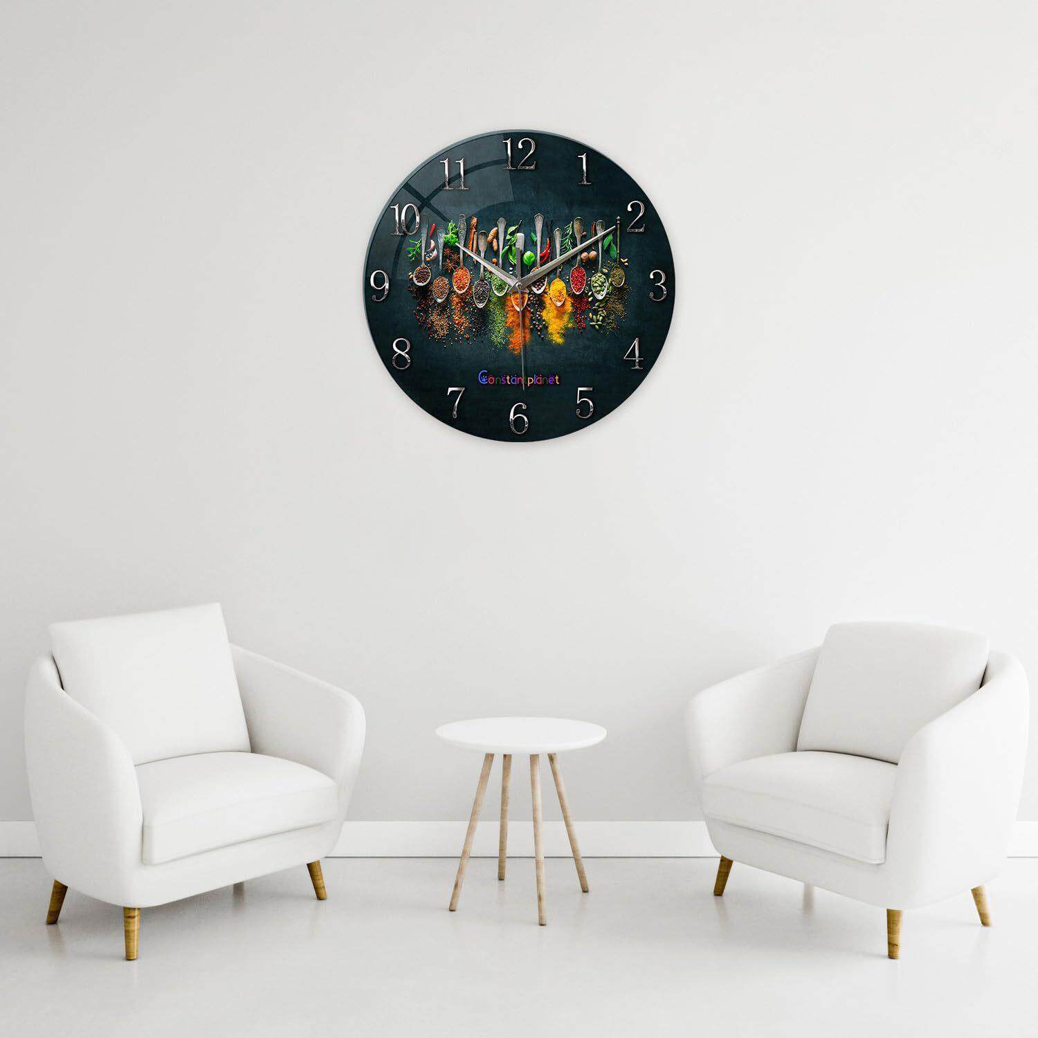 调味品亚克力挂钟静音客厅时钟挂墙装饰钟表