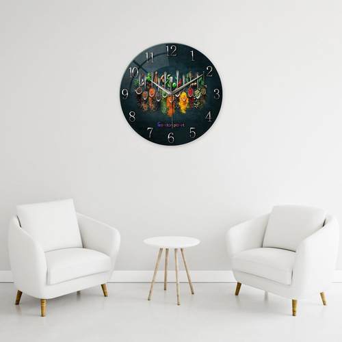 调味品亚克力挂钟静音客厅时钟挂墙装饰钟表