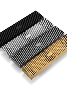 HIDEEP地漏300*68mm不锈钢配T型防臭地漏拉丝拉丝金枪灰色黑色