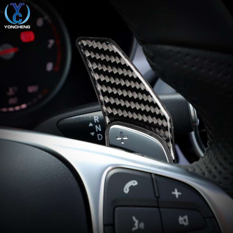适用于奔驰方向盘换挡拨片ABCES级GLA GLC GLK GLE碳纤维内饰改装