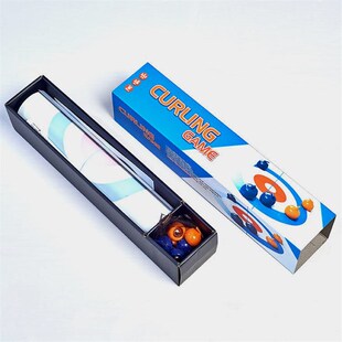 益智儿童玩具 磁性可移动挡条 赛道1.2米 卷式迷你冰壶球 配8个球