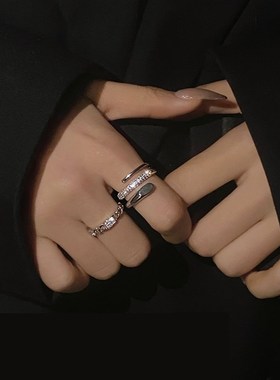 男士戒指潮男个性自律2021年新款潮不掉色高级感设计感独特开口戒