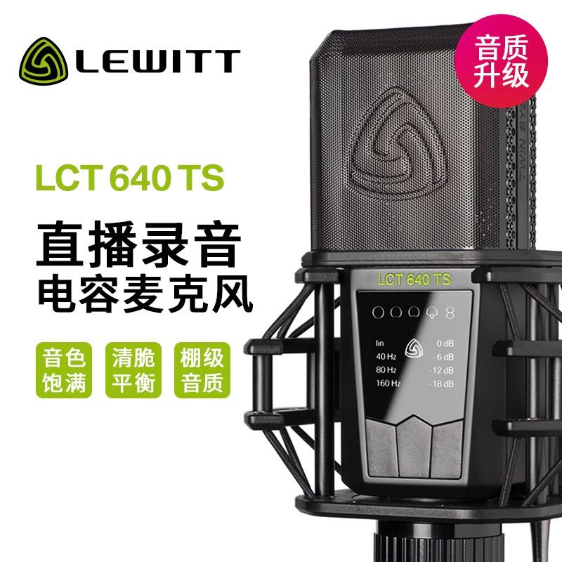 LEWITT/莱维特 LCT 640 TS 大振膜双输出电容麦克风直播演出话筒
