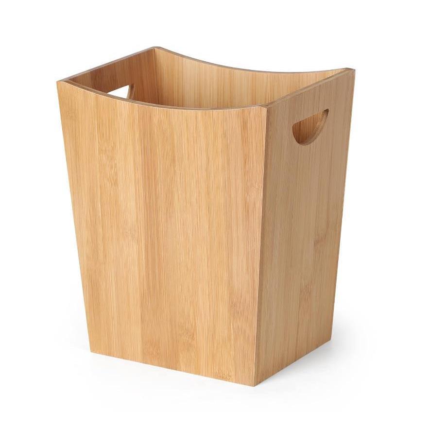 竹制垃圾桶木质垃圾桶客厅办公室废纸收纳桶浴室垃圾桶