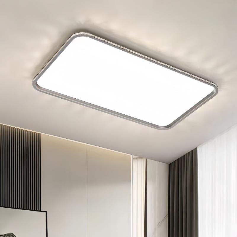 极简轻奢云雾高级感丝绸客厅灯现代简约新款主灯长方形客厅吸顶灯