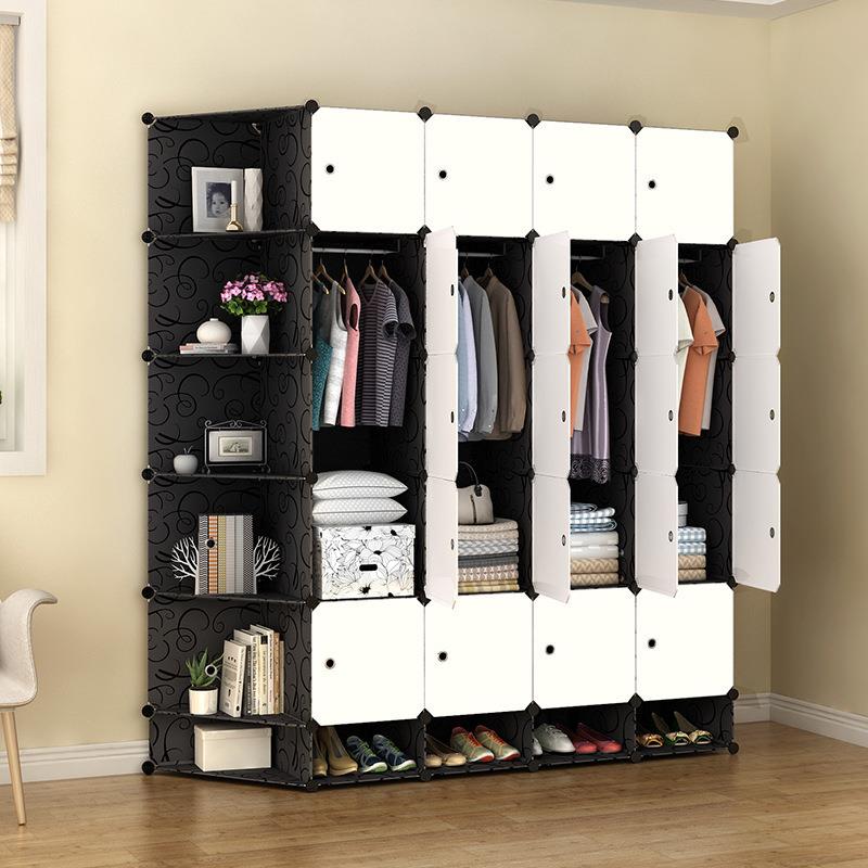 衣柜简易布衣柜加粗加厚全钢架组装单双人布艺收纳挂衣柜简约现代