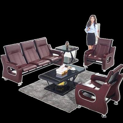 ShJ筠宝办公沙发茶几组合简约现代商务洽谈铁架沙发简易办公室沙