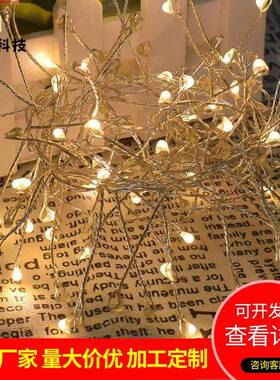 电池盒鞭炮灯led铜线暖白夜间小彩灯卧式酒店KYV装饰照明灯串