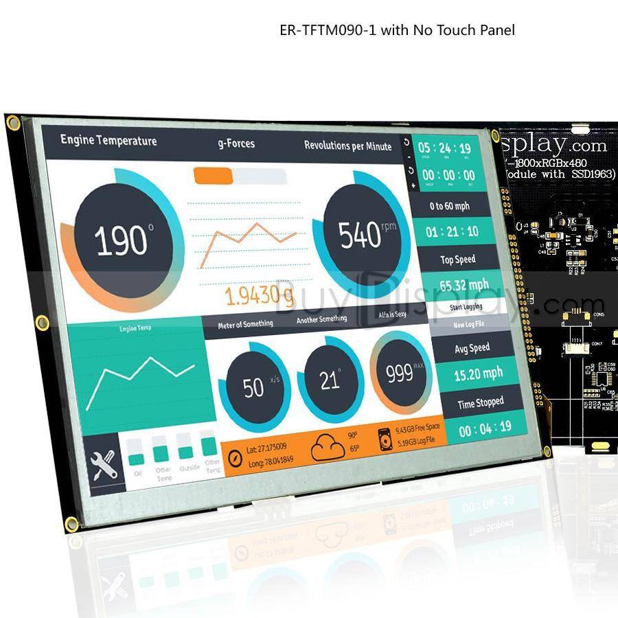 9寸TFTLCD彩色液晶显示屏配SSD1963控制板/并口/可配触摸屏