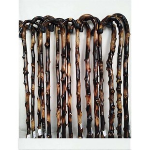 复古实木一体天然藤条老人木拐杖防滑按摩手杖木制拐棍藤木藤寿杖