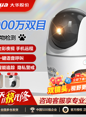 大华双摄像头家庭用无线监控器 手机远程360度无死角室内高清全景