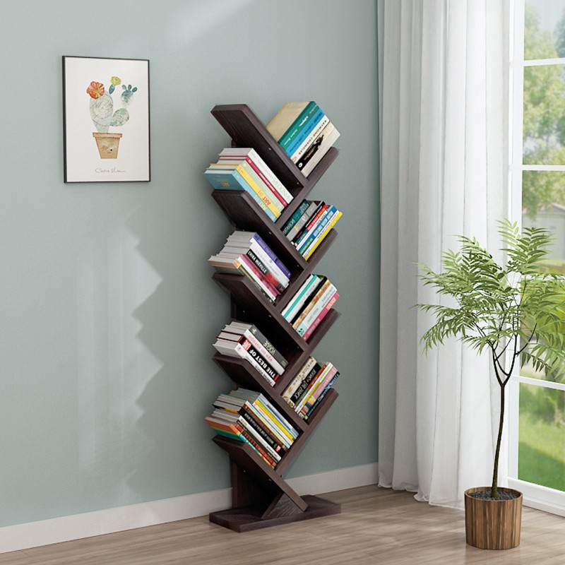 钰宇实木书架树形置物架创意儿童小书架落地简约现代书架树型书架