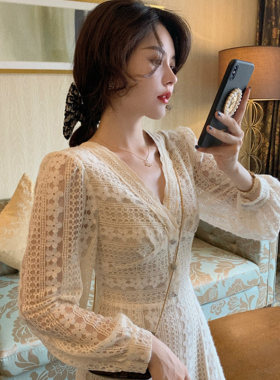 2022春季时尚新款哺乳衣打底外穿百搭蕾丝连衣裙洋气辣妈款喂奶衣