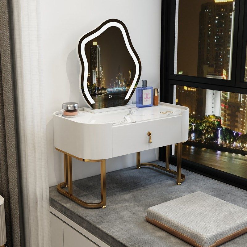 飘窗梳妆台多功能玻璃化妆台岩石带灯北欧网红小户型收纳柜化妆桌,住宅家具,梳妆台/桌,淘宝优惠券,粉丝福利购,淘宝优惠卷