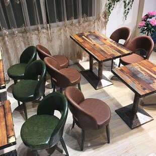 奶茶店沙发卡座桌椅组合餐厅商用茶楼售楼处洽谈桌咖啡厅轻奢长椅