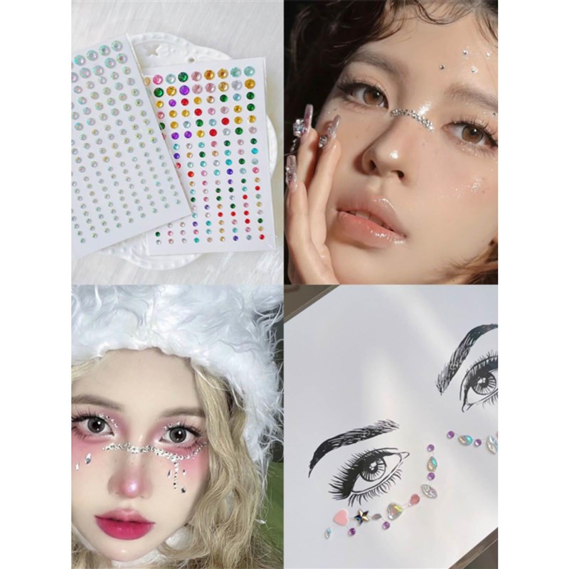 星星贴钻脸部眼角亮钻水钻儿童脸上饰品化妆碎钻石贴纸舞台妆闪钻