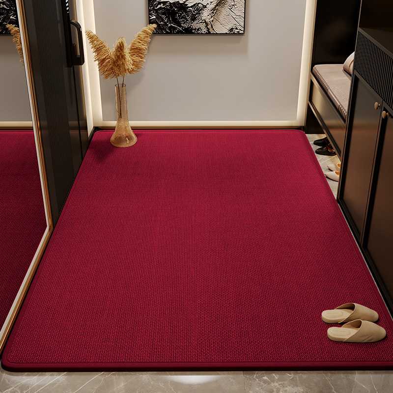 入户门地垫红色进门地毯家用门口防滑脚垫耐脏门垫玄关垫子