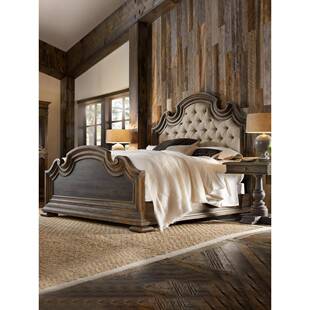 RH美式乡村实木床法式复古雕花1.8米主卧婚床双人床白蜡木原木床