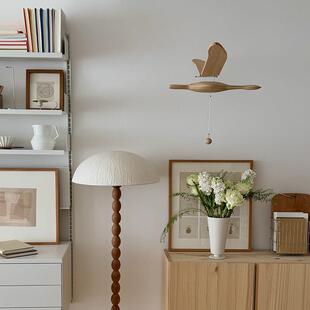 创意原木中古风会飞的海鸥空中吊饰艺术悬挂别墅动态平衡飞鸟挂饰