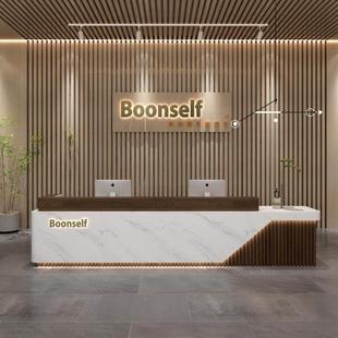 需定制公司前台接待台简约现代培训机构美容院大厅吧台桌收银台柜