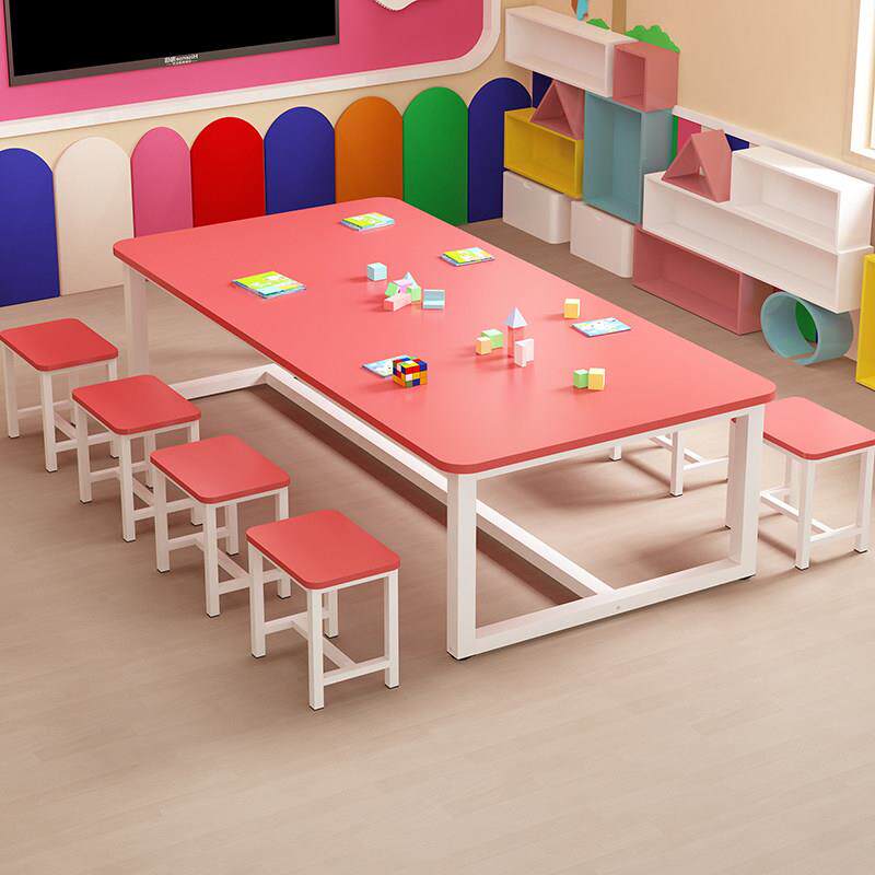 需定制美术绘画桌幼儿园培训课桌椅子补习班彩色桌子画室手工小学