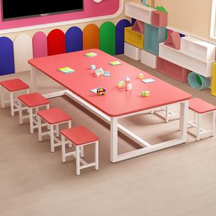 需定制美术绘画桌幼儿园培训课桌椅子补习班彩色桌子画室手工小学