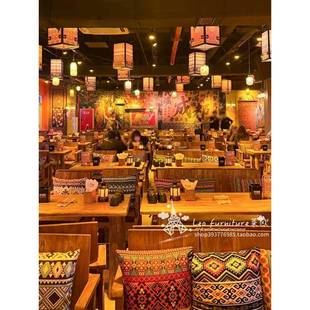 需定制民谣集桌椅民谣酒吧桌子烧烤酒馆桌椅老榆木实木卡座沙发民