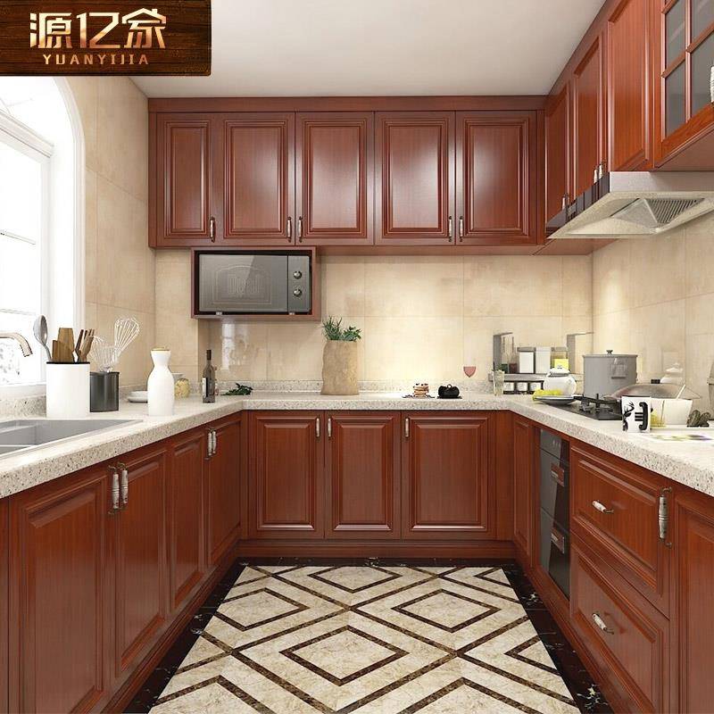 美式全屋定制高端纯实木装修厨房整体橱柜整体?具车定做新中式别